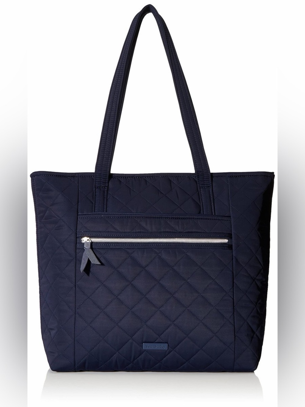Vera Bradley Quilted Navy Tote with Front Zip Pocket